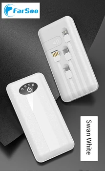 Nešiojamų Galia Banko 10000mAh 4 išvestis USB Įkroviklis Išorės Baterija su LED Lempa, telefono turėtojas C Tipo Mikro iphone powerbank