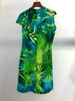 Moterų Suknelė Asimetrinė Apykaklės Spausdinti Elegantiška Suknelė Be Rankovių Vasaros Suknelės Nereguliarus Žalia Mini Suknelės 2020 Naujas
