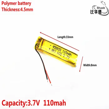 Litro energijos baterija Gera Qulity 3.7 V,110mAH 450833 Polimeras ličio jonų / Li-ion baterija tablet pc BANKAS,GPS,mp3,mp4