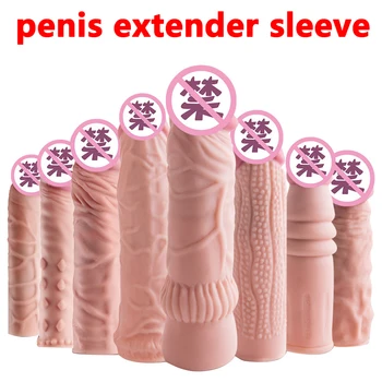 Penis Extender Sekso žaisliukai Vyrams Daugkartinio naudojimo Prezervatyvą Penis didelis Suaugusiųjų Sekso Žaislai Vyrų Realus Storas Penis Extender Nedelsiant Penio Mova