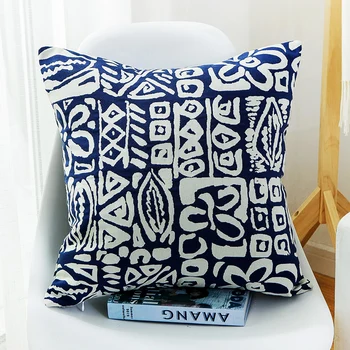 45X45cm/60X60/70x70CM geometrinis pagalvėlė padengti tamsiai mėlyno lino pagalvę padengti mesti užvalkalas sofa didelių pagalvių užvalkalus