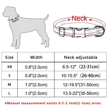 AiruiDog Aukštos Kokybės ID Asmeninį Šunų Antkaklis Reguliuojamas Nailono Metalo Sagtis XS-L