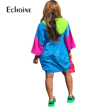 Echoine 2020 naujų Moterims Seksualus trumpomis Rankovėmis su Gobtuvu Kratinys Prarasti Mini Suknelė Sporto Atsitiktinis Atostogų Šalis Klubo Slim Suknelės