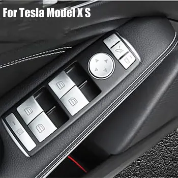 Už Tesla Model X 2016-2020 / S 12-20 Durų rankų atramos duryse esantį Mygtuką Apdaila 14ps