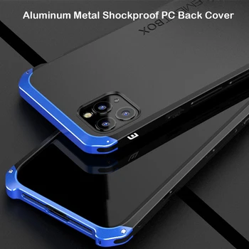 Aliuminio Metalo Bamperis Telefono dėklas Skirtas iPhone 12 11 Pro MAX XS XR Šarvai Matinis PC Padengti Coque 