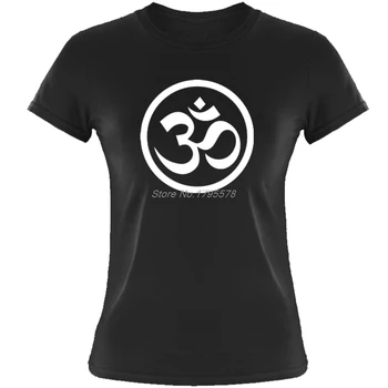 Mados Klasikinis Ohm Simbolis Om Meditacija, Dvasingumas Mergaičių Marškinėliai Atsitiktinis Moterų Trumpomis Rankovėmis Medvilnės Marškinėliai Tees Harajuku