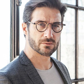 Prekės ženklo Dizainas Titano Akinių Rėmeliai Vyrų metalo Derliaus Turas recepto akiniai Trumparegystė, optiniai akiniai Acetatas akinių rėmeliai