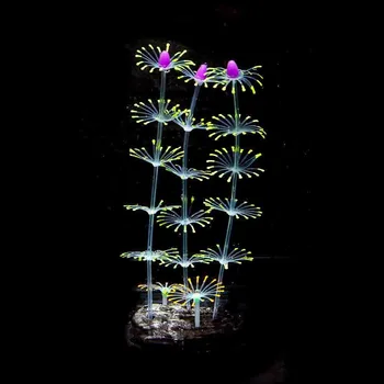 Silikono, Dirbtinių modeliavimas Akvariumas liuminescencinės poveikį, koralų, Žuvų Bakas Augalai, Gėlės Ornamentu Kraštovaizdžio Dekoro Vandens žolės