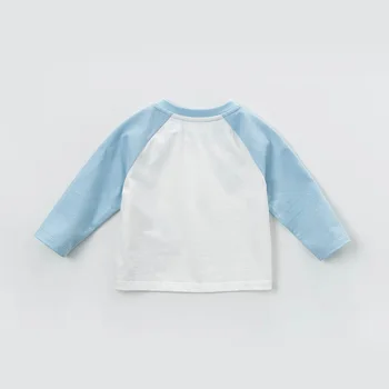 DBJ12779 dave bella kūdikių berniukų spausdinti tees puloveris vaikus ilgomis rankovėmis marškinėliai kūdikiams, vaikiška pavasario viršūnių vaikai tees