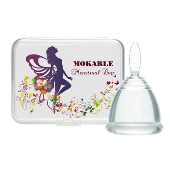 Moterų menstruacinis puodelis medicininės kokybės silikono saugos laikotarpį taurės minkšta ir patogi moteriška higienos vagin priežiūros su saugojimo dėžutė