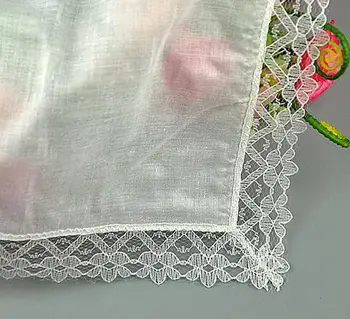 Moterų Aikštėje lady Nosinė, balta nėrinių siuvinėjimo vaikų derliaus aušinimo Medvilnės vestuvės rankšluosčiu, hanky 20*20cm 5vnt/daug
