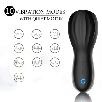 Vyrų Masturbator Dirbtinės Makšties Orgazmas Nedelsiant Skatinti Blizgesys Vibracijos Massager Ištvermės Treneris 10 Greitį Sekso žaisliukai Vyrams