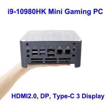 EGLOBAL Intel Core i9 10980HK Mini PC Windows 10 Pro Rakto kaip hdmi2.0 DP USB-C 3 Rodyti Computador i7 10750H Žaidimų Kompiuteris
