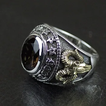 S925 sterlingas sidabro ruda akmuo asmenybės akių Dievo Tailando sidabro papuošalai valdinga hipster vyro sidabro žiedas
