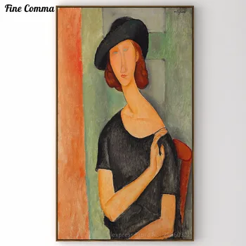 Jeanne Hebuterne Au chapeau Amedeo Modigliani rankomis pagaminti dažai Aliejaus Tapybai Reprodukcijai Spausdinti Plakato Drobė Sienos Menas Namų Dekoro