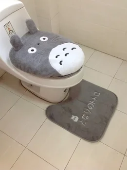 Gyvūnų stiliaus Totoro vonios kambarys wc dangtis WC sėdynės rėmo, vonia, tualetas dangtelis 3 gabalus tualetas