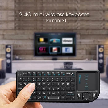 Originalus Rii Mini X1 Belaidė Klaviatūra 2.4 G Ore, Pelės, Klaviatūros Kišeniniais žaidimų klaviatūra, Touchpad, telefono smart tv box 