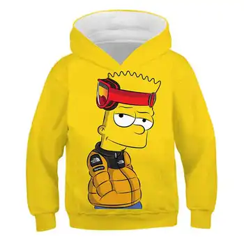 3D kūdikių berniukų Simpson hoodies vaikai Anime Muzika hip-hop megztinis berniukui drabužių sudaderas Mados atsitiktinis palaidinės rudenį viršūnės