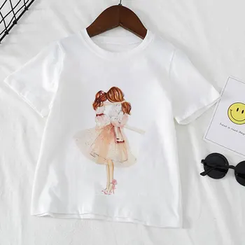 Marškinėliai paauglių mergaičių Naujovė Vaikams Super Mama Modelis Atsitiktinis Balti trumpomis Rankovėmis Berniukas T-Shirt Mielas Princesė Mergaičių Drabužiai