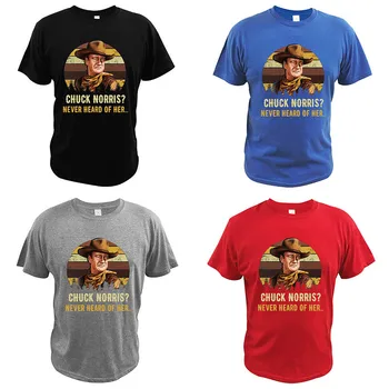 Chuck-Norris Marškinėliai Niekada Girdėjote Apie Ją Derliaus Amerikos Kovos menų meistras, Aktorius, Įgulos Kaklo ES Dydžio Marškinėlius