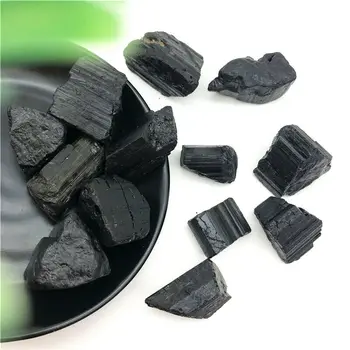 100g Natūralus Juodas Turmalinas Krištolo Akmenimis Originalus Raw Mineralinės Akmens Pavyzdys Natūralių Akmenų ir Mineralų