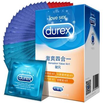 Durex 32Pcs Prezervatyvai Vyrų Varpos Gaidys Rankovės Ultra Plonas Kondoms Suaugusiųjų Sekso Žaislais Vyrams