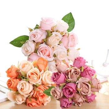 Dirbtinės Gėlės, Rožių Puokštės, Vestuvių Namo Šalis Dekoro Netikrą Gėlių Šilko Rožė Rudenį Apdailos Rudenį Gėlių