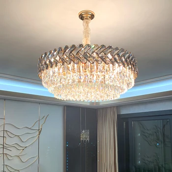 Naujas, modernus kristalų liustra už kambarį prabangus turas cristal šviesos rungtynių virtuvės sala valgomojo kambario dekoro grandinės apšvietimas