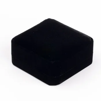 10VNT Juodas Kvadratas Velours Apyrankę Dėžės Vestuvių Pakuotės Rodyti Apyrankės, , 9x9x4cm; Apyrankės Formos: 5.2x4.6cm