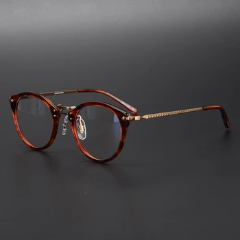Limited edtion Derliaus Kokybės Ultralight gryno titano akinių rėmeliai OV5184 apvalūs akiniai moterys vyrai stilius originalus pagaminti Japonija