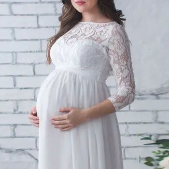 2019 Naujas Nėščios Mamos Suknelę Motinystės Fotografija Rekvizitai Moterų Nėštumo Drabužiai Nėrinių Suknelė Nėščioms Fotosesiją Drabužiai