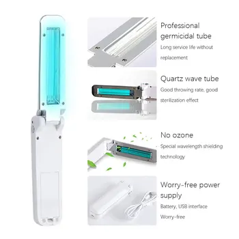 Nešiojamų Sterilizer UV Šviesos Stick 1/2/3/4/5vnt Už Lazdelę Home Hotel Handheld LED UV Lempos, Valymo Priemonė Miegamasis /Ligoninės