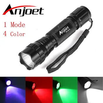 ANJOET 501B XML T6 LED Multi-color Medžioklės LED Žibintuvėlį, Fakelą Balta/Žalia/Mėlyna/Raudona Šviesa Lanterna 1-Režimo Blykstės Šviesos 18650