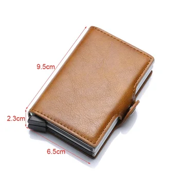 Aukštos kokybės RFID Apsaugos vyriškos piniginės, aliuminio konstrukcijos odos dangą, mini-bag kortelės turėtojas CGStore