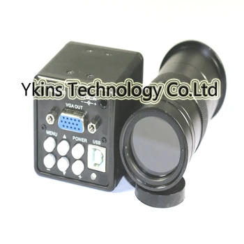 2 in 1 USB VGA išėjimai CCD CMOS pramonės skaitmeninio mikroskopo vaizdo Kamera+130X AR 180X C-Mount objektyvas bga IC telefono pcb