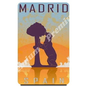 Madrido suvenyrų magnetas derliaus turizmo plakatas