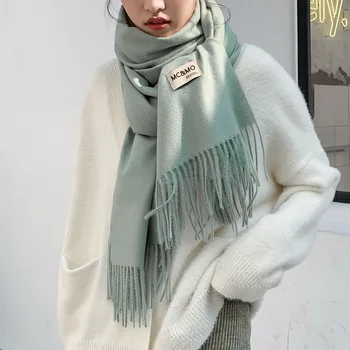 Žiemos 2019New WomanScarf Imitavo Kašmyras,korėjiečių Ilgai stiliaus šilta skara pure-color lady šalikas antklodė Kašmyro šalikas-kaip šalikas