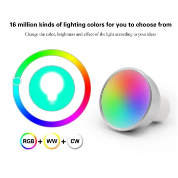 GU10 Smart Valdymas Balsu WiFi Lempa Led RGB Šviesos Pritemdomi 5W RGBW Led Lempos, Spalvinga Keitimas Lemputė Led RGBW Baltas Dekoras Namuose 2835