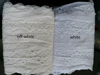 Aukštos Kokybės Baltos spalvos Medvilninio Audinio, Tuščiaviduriai Siuvinėtų Nėrinių Audinys 