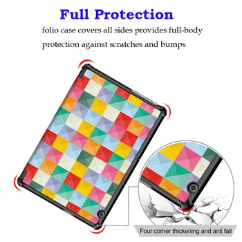 Naujas Flip Case for Huawei MediaPad T5 10 AGS2-W09/L09/L03/W19 10.1 colių Tablet Magnetinio Apsaugos Funda Padengti+Filmas+Rašiklis