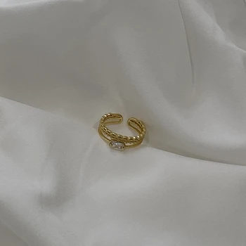 Silvology 925 Sterlingas Sidabro Dvigubo Sluoksnio Aikštėje 4A Cirkonis Žiedai Elegantiškas Šiaurės Stiliaus Žiedai Moterims Paprasta 925 Prabangūs Papuošalai