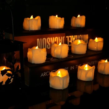 12Pcs Atokiose ar ne Nuotolinio Valdymo Mirgėjimas LED Žvakės Valentino Diena/Šalis/Naujus Metus, Apdailos, Elektros Flameless Arbata Šviesos