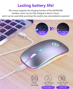 2.4 GHz bevielė pelė Optinės žaidimų pelės gamer Pelė USB Įkrovimo RGB PC Nešiojamas Kompiuteris office free Odos pelės mygtukai