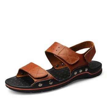 Vasaros vyriški sandalai non-slip batų kvėpuojantis patogūs batai karvės odos batai minkšti ir dėvėti, atsparus padas