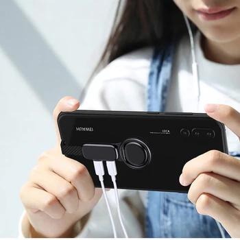 C tipo Dual Adapterio Žiedas Turėtojas 3.5 mm Audio & Įkroviklio Įkrovimo Konverteris, skirtas Samsung S8 S9 S10 Huawei P20 30 Pro 