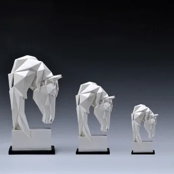 Stongwell Šiaurės Origami Arklys Abstrakti Skulptūra Modernus Paprastumas Dervos Geometrinis Gyvūnų Amatų Namų Puošybai Papuošalai Dovana