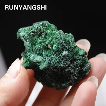 Runyangshi 1pc Aukštos kokybės Natūralaus malachito žalias akmuo Kvarcas Paviršiaus dulkių pavidalo mineralinių grubus energijos gijimas akmens