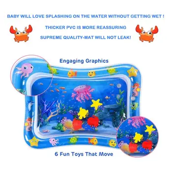 Jūros Gyvūnų Spausdinti Kūdikių Pripučiami Žaisti Mat Kūdikio Žaislas Naujagimis Berniukas, Mergaitė Vandens