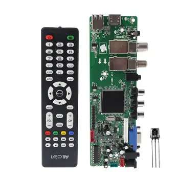 DVB-S2, DVB-T2, DVB-C Skaitmeniniai Signalų ATV Klevo Vairuotojui LCD Nuotolinio Valdymo Valdybos Paleidimo Universalus Dual USB Media QT526C V1.1 T.