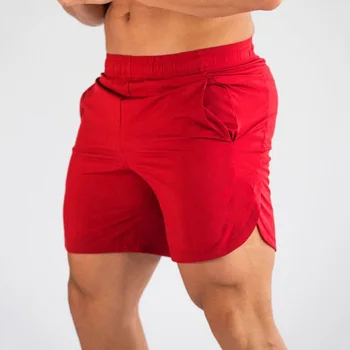 Populiarus vasaros raumenų vyrų gimnastikos fitneso atsitiktinis mados paplūdimio šortai plaukimo veikia sporto Slim greitai-džiovinimo vientisos spalvos šortai